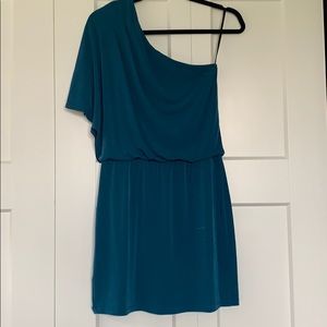 Blue dress with one shoulder